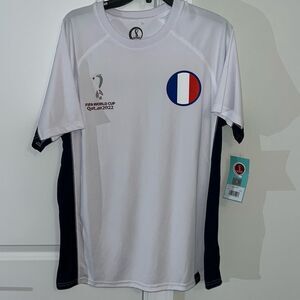 New FIFA World Cup Qatar 2022 White T-Shirt France French National Team Jersey L